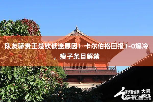 队友骄贵王楚钦低迷原因！卡尔伯格回报3-0爆冷，瘦子条目解禁