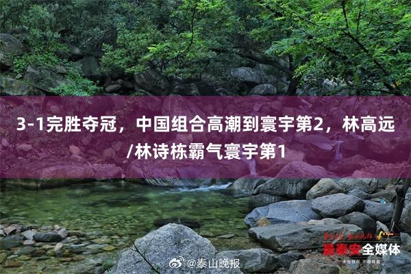 3-1完胜夺冠，中国组合高潮到寰宇第2，林高远/林诗栋霸气寰宇第1