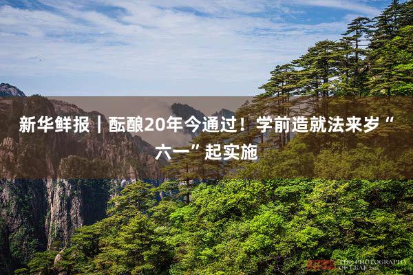 新华鲜报｜酝酿20年今通过！学前造就法来岁“六一”起实施
