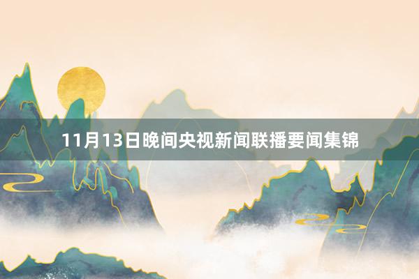 11月13日晚间央视新闻联播要闻集锦