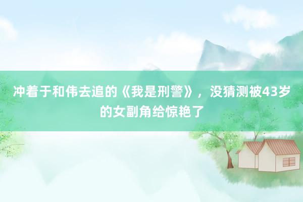 冲着于和伟去追的《我是刑警》，没猜测被43岁的女副角给惊艳了
