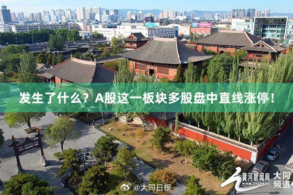 发生了什么？A股这一板块多股盘中直线涨停！