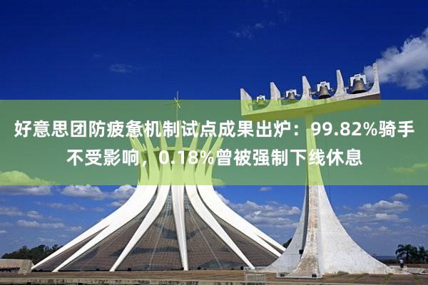 好意思团防疲惫机制试点成果出炉：99.82%骑手不受影响，0.18%曾被强制下线休息